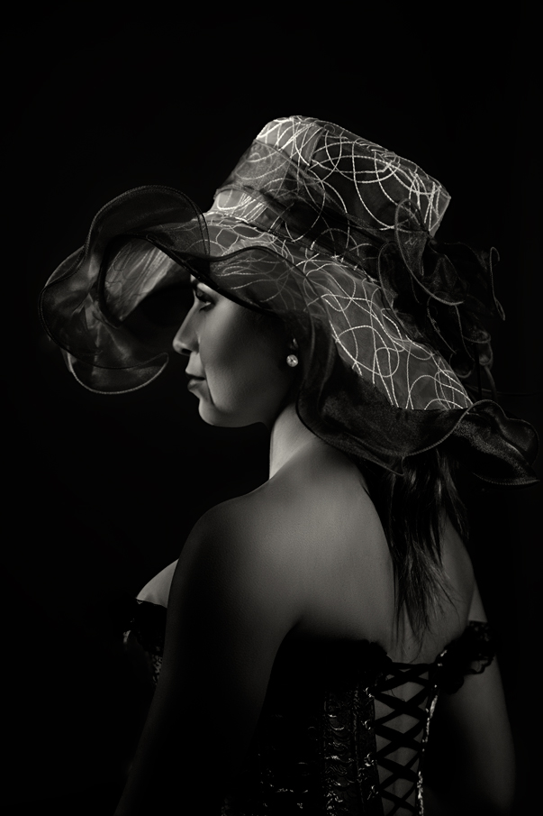 Černobílá portrétní fotografie