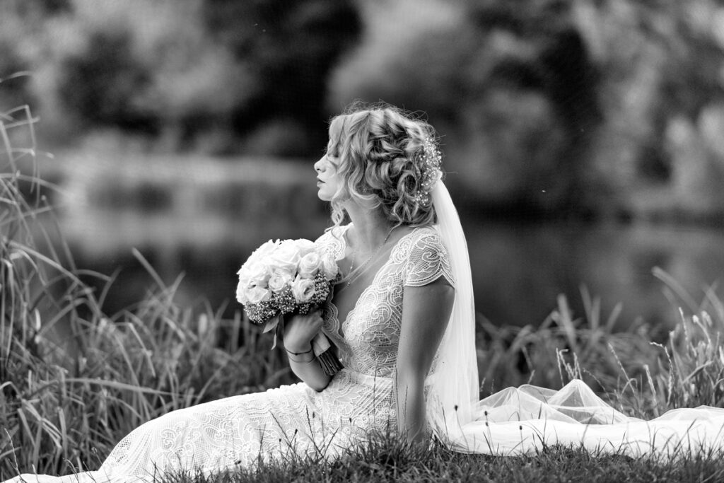 Černobílá svatební fotografie